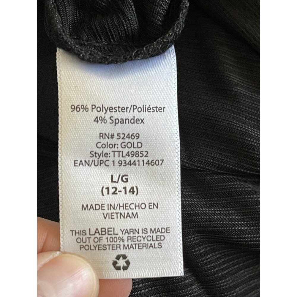 Time And Tru Womens Skirt Sz Large Sz 12-14 Midi Metallic Pleated Fall Autumn - Picture 10 of 10